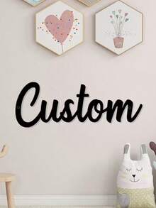 1pc Customized Wooden Name Plaque, Handwritten Style Letter Wall Decor Art, Bold Text Name Plate, Size Options 15/20/30/40/50cm, Multi-Color, Home Living Room Decor, Housewarming & Wedding Gift, Nursery Decor - Multicolor - View 5