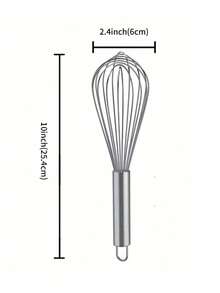 1 pieza Batidor de acero inoxidable, 8 pulgadas + 10 pulgadas + 12 pulgadas Batidor globo, herramienta esencial de cocina para mezclar y espumar para hornear - Multicolor - Ver 11