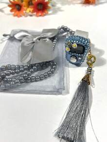 New Bowknot Gift Bag, Muslim Prayer Beads With Rhinestone Flower Counter, Electronic Rosary, Suitable For Festivals And Gifts - Multicolor - View 13
