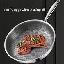 Chảo chống dính khắc hình tổ ong, chảo rán đáy phẳng dẫn nhiệt nhanh bằng thép không gỉ 304, cấu trúc composite 7 lớp, tương thích với mọi loại bếp, dễ dàng vệ sinh. - Xem 5