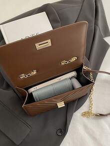 2026 New Fashion Embossed Rhombus Letter Casual Handbag, Netizen Simple Shoulder Crossbody Square Bag For Women - Coffee Brown - View 5