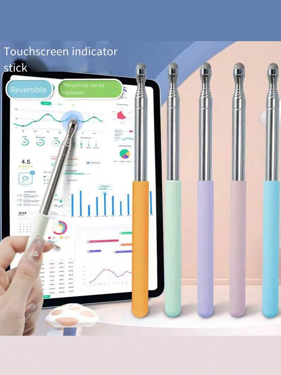 Retractable Teaching Pointer, Touchscreen Pointer, Online Class Pointer, Blackboard Learning Device Pointer, Tablet Touch Pen, Whiteboard Pen, Gift For Teachers - Multicolor - View 1