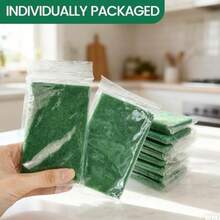 Heavy Duty Scouring Pads 30 Pcs Individually Wrapped Dish Scrubber Pads For Household Kitchen Pots Pans Metal Grill 4.3 X 2.7 X 0.3 In - Green - 查看 4