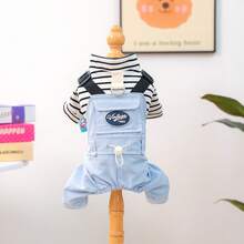 PETCIRCLE 1件宠物衣服，狗狗服装，春夏新款轻薄连体衣，适合小型犬 - 星蓝色 - 藍色 - 查看 13