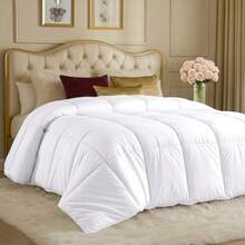Comforters Queen Size All Season Duvet Insert Down Alternative Box Stitched Bed Comforter with Corner Tabs Machine Washable White - Blanco - Ver 8