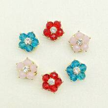 1个衬衫纽扣套，时尚水钻袖扣，龟形纽扣，衬衫配饰 - 紅色 - 查看 4