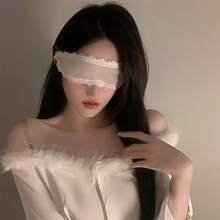 Black Lace Eye Mask Veil, Fashion Light Blocking Sleep Eye Cover, Elegant Breathable Blindfold For Daily & Party Use - 網紗黑色眼罩 - 查看 3