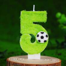 FIFA FIFA 2026 World Cup Football Themed Digit Candles, Lawn Football Creative Birthday Cake Decor, 0-9 Selectable, Football Fan Party Birthday Dessert Table Accessories - View 3