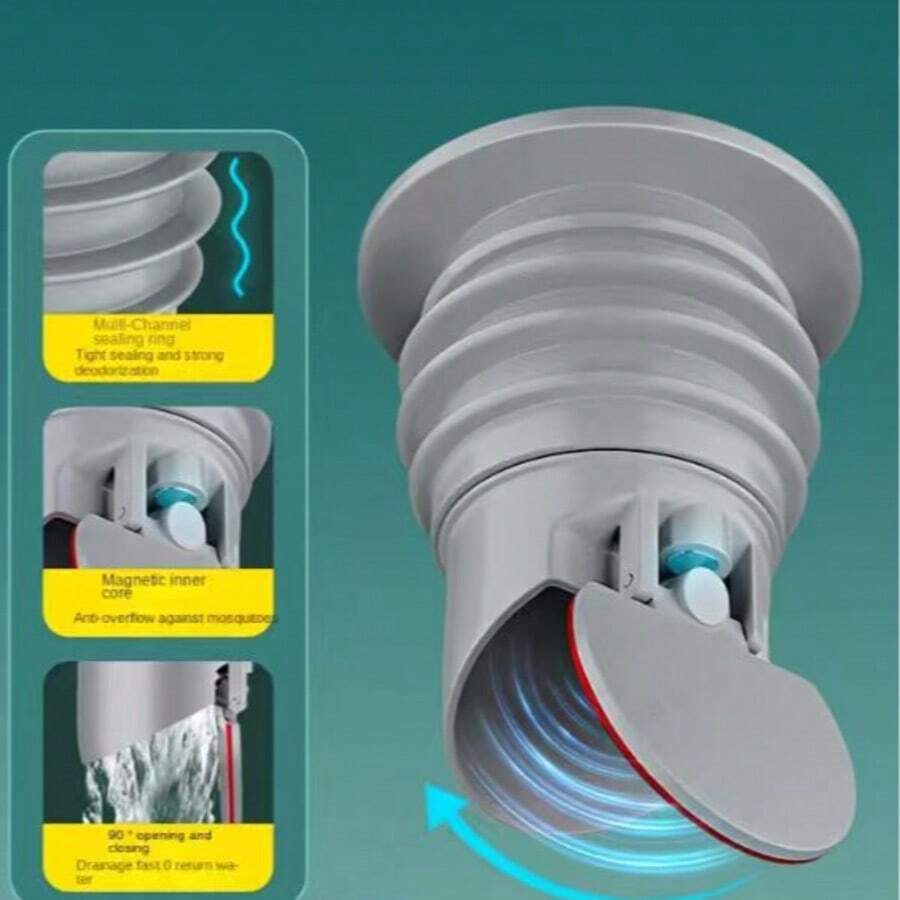 1 Set Anti-Backflow Anti-Odor Drain Plug With Silicone Gasket - Suitable For Drain Pipes, Kitchen Sinks, Washing Machine Outlets - Anti-Backflow, Anti-Odor, Easy Installation, Anti-Clogging (Suitable For Residential/Commercial)