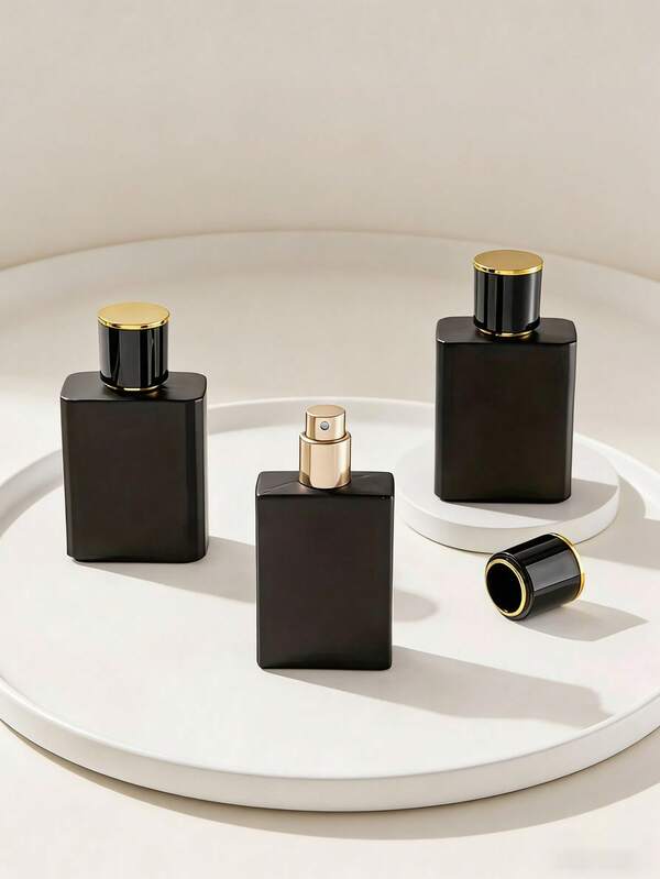 30ml Refillable Travel Perfume Bottles, Black Frosted Glass Fine Mist Spray Bottle With Gold Nozzle, Portable Leakproof Empty Travel Size Perfume Spray Container, Premium Cosmetic Dispenser For Essential Oils, Travel Essentials For Air Travel Business Travel Vacation Outdoor Travel Gym Purse, TSA Approved Travel Toiletries Set For Bathroom Storage Home & Travel, Elegant Gift Travel Set For Women Friends Family, Durable Glass Organizer For Skincare Makeup Toiletries Daily Use