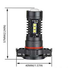 2 piezas Bombillas LED H16 5202 para luces antiniebla, 6000K blanco, 1500LM, luces de circulación diurna - H16 Aluminio negro Blanco brillante - Ver 4