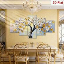 5pcs Gold/Pink Tree Decorative Painting, Modern Abstract Tree Of Life Canvas Print Wall Art, Decorative Art, Home Decor, Room Aesthetics, Poster, Ideal Gift, Suitable For Living Room, Bedroom, Bathroom, Cafe, Framed - Tree Of Life - View 8