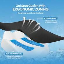 Breathable And Non Slip Seat CushionGel Seat Cushion For Office Chair Car Or Wheelchair Orthopedic Memory Foam Pad With Cooling Gel For Tailbone Sciatica And Back Pain Relief - 黑色 深灰色 - 查看 2