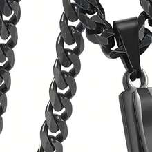 1pc Men's Hip-Hop Style Black Cross Pendant Necklace - Gun Black - View 7