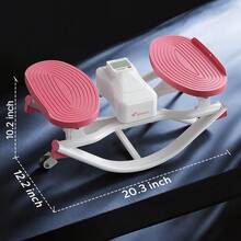 MERACH Rocking Stepper Ski Machine With 3D Motion Stepper Design Side Sepper Machine For Home Workout - 330 Lbs Capacity, Compact & Space-Saving Design, Built-In Counter - Trắng hồng - Xem 3
