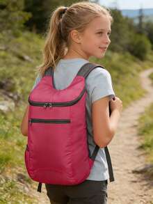 1pc Foldable Backpack, Lightweight Casual Backpack, Breathable Shoulder Straps, Multi-Compartment Design, Large Capacity, Lightweight, Easy To Fold, Minimalist Solid Color, Casual & Sporty, Suitable For Commuting & Outdoor - Multicolor - View 5