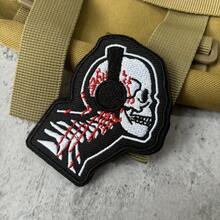 Miếng vá thêu hình bộ xương theo phong cách nhạc Punk, huy hiệu quân đội dán, nhãn dán ba lô. - nhiều màu - Xem 4