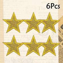 4pcs Shiny Silver Star Embroidered Patches, Iron-On/Sew-On, Suitable For Jackets, T-Shirts, Hats, Backpacks, Jeans, DIY Fashion Apparel Accessories - Multicolor - View 22