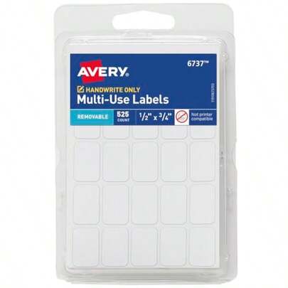 Mi-Use Removable Labels 1/2" X 3/4" E Non-Prinable 525 Blank Labels Oal 63