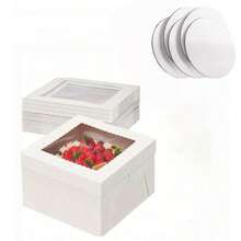 Bộ hộp trưng bày bánh 10 món sang trọng có cửa sổ và đế – Lý tưởng cho các bữa tiệc, trưng bày món tráng miệng, nắp lật an toàn. - Xem 7