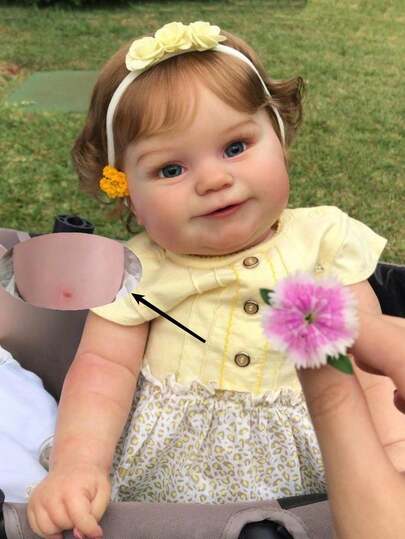 50cm Full Body Soft Vinyl Reborn Baby Doll, 20 Inch Realistic Girl Bathing Toy With 3D Painted Skin And Veins, Princess Matty Newborn Art Gift For Birthday, Christmas (Includes Random Accessories Like Pacifier, Bottle, Diaper, Hair Accessories And Outfit)