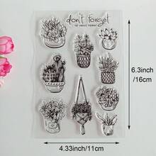 手工制作的DIY剪贴簿印章/封印章,带有透明植物图案,适用于相册、卡片装饰 - 植物 - 查看 24