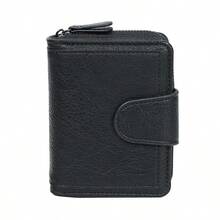 Women's Short Wallet, Retro PU Leather Zipper Coin Purse, High-End Snap Closure Minimalist Design Clutch For Women Money Wallet Mini Wallet Purse Wallet Small Wallet Cute Wallet Travel Essential Summer - Black - View 1
