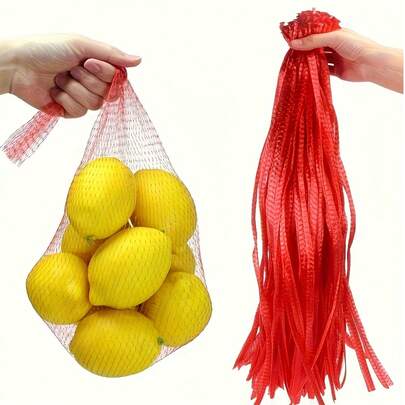 100 túi lưới đựng thực phẩm tái sử dụng, kích thước 24 inch, thích hợp để luộc hải sản, bảo quản cua, sò ốc, tôm, hành tây, khoai tây, cà chua, v.v. Thiết kế lưới nhựa bền chắc, cũng thích hợp để đóng gói trái cây và rau quả.