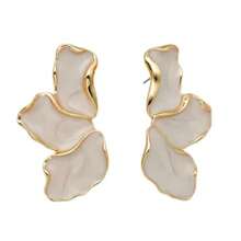 Irregular Petal Earring For Women Stainless Steel Unique Statement Flower Dangle Earrings Trendy Jewelry Gift - BlancoGrande - Ver 8