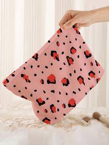 1pc Portable Leopard Print Cosmetic Bag, Double-Sided Pattern Zipper Makeup Pouch, Multifunctional Travel Toiletry Organizer - Multicolor - View 5