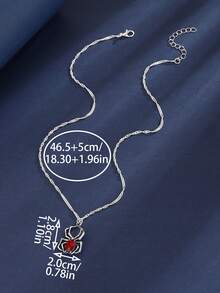 1pc Fashion Gothic Spider Pendant Necklace, European And American Punk Style Versatile Choker Necklace, Suitable For Women's Daily Wear Or Gift - Silver - View 5