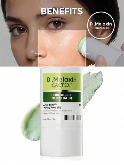 D.Melaixin Barra Hidratante Multiefecto Calmante de Cactus, 25g - Nutritiva y Iluminadora, Alivio de Poros de Cactus, Refrescante y Deshinchante, Tensado de Poros, Reducción de Hinchazón y Poros Dilatados, Bálsamo Refrescante Rápido para el Cuidado de la Piel