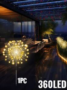 60/150/240/360 LED Solar Fireworks Light -8 Lighting Modes, IP65 Waterproof Garden Light, DIY Holiday Landscape Light, Suitable For Garden, Courtyard, Terrace, Street, Backyard, Corridor, Commercial,Camping,RV,Villa,Easter,Holiday Party Decoration - Fireworks - View 14