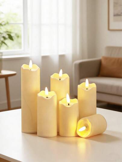 3pcs/6pcs Set Bullet LED Electronic Candle Lights, Romantic Wedding Decor, Birthday Proposal Atmosphere Lights, Suitable For Multiple Scenes