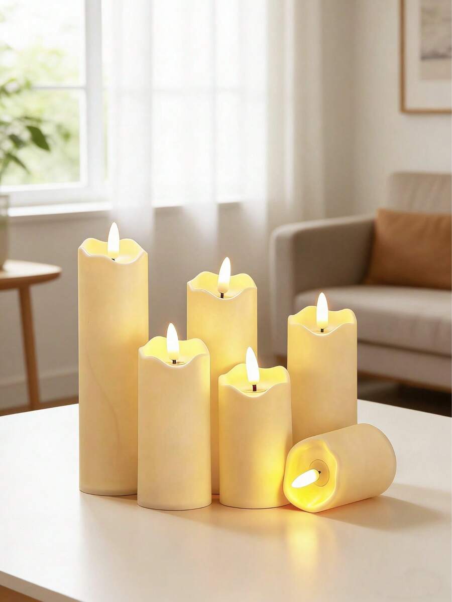 Bộ 3/6 đèn nến LED điện tử hình viên đạn, trang trí đám cưới lãng mạn, đèn tạo không khí cầu hôn sinh nhật, phù hợp cho nhiều dịp.