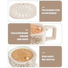 二合一果蔬清洗器，多功能抗氧化保鲜盒，带滤网的水果清洗盆，厨房必备果蔬沥水篮 - 均碼 - 查看 5