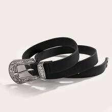 Western Style Pin Buckle Fashion Versatile Decorative Belt For Women - Black - View 8