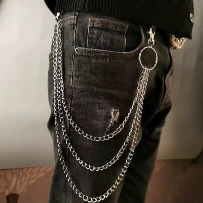 1pc Metal Multi-Layer Body Chain, Gothic Punk Y2K Style Accessory For Men, Suitable For School, Halloween And Other Occasions