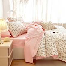 - Floral Quilt Set Coquette Cottagecore Shabby Chic Flower Pattern for Women Teen Girls Reversible Lightweight Bedspread Coverlet 3 Pieces Peach Blush Twin/Twin XL Size - Rubor melocotón - Ver 6