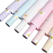 CASAMAX WL 20 piezas papel coreano. Papel para envolver flores, regalos o manualidades. Celofán con diseño de margaritas 58x58 cm. El color se envía al azar. - 20 Piezas - Ver 10