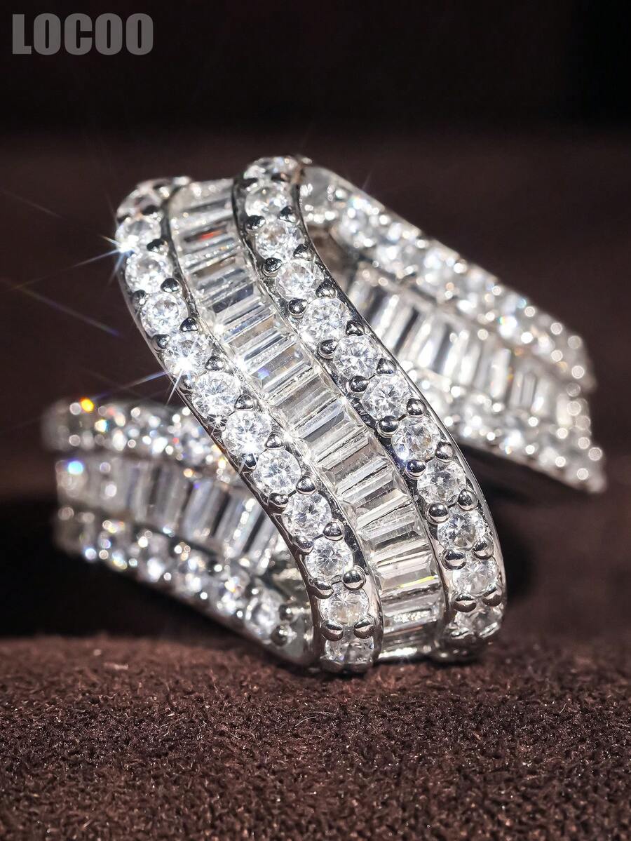 1 Stück Luxus-Kubikzirkonia-Ring für Frauen für Hochzeit, Verlobung, Jahrestag, Party-Schmuck, Valentinstag Geschenk - 1# - Übersicht 1