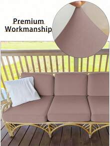 1pc Minimalist Modern Solid Color Milk Silk Elastic Sofa Cushion Cover, Suitable For All Seasons - Dusty Pink - View 11