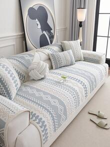 1件装新款波西米亚风夏季冰丝凉感面料沙发垫，宠物防抓，防滑垫，可机洗，四季通用沙发套 - 多色 - 查看 5