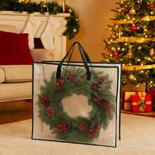 Large Capacity Christmas Storage Bag, Waterproof Reusable Ornament Storage Bag, Foldable Dustproof 2BUL - Transparent - View 4