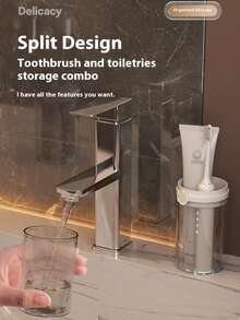 多功能旅行洗漱收纳管，可拆卸牙刷和牙膏杯，卫生 - 彩色 - 查看 11