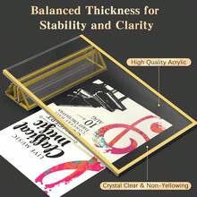 3 件装金色亚克力相框，双面金色 T 型 5x7 英寸（13x18 厘米）亚克力标牌架，适用于菜单架、婚礼桌号牌、家居相框、活动展示等。 - T-Gold - 查看 6