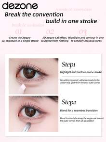 DEZONE Dual-Tone Highlighter Pen With Rhinestones, Large Concealer Pen - DB02 - View 10