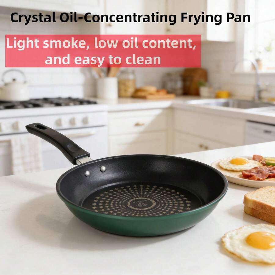 [Chảo chống dính] Chảo đáy phẳng chống dính phủ kim cương tinh thể, dày dặn, ít khói, thích hợp cho bếp ga và bếp từ. - Xem 1