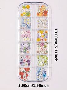 9 Boxes Of Nail Art Wood Pulp Pieces, Floral Pattern Nail Art Decoration,DIY Nail Charms Nail Gems Nail Supplies, Nail Ornaments Suitable For DIY Ladies Nail Patches, Nail Technician Ladies Must Have Nail Charm Nail Technical Supplies, Professional Nail Art Supplies Mother's Day Gift, Girls' Artistic Nails - Nhiều màu - Xem 10