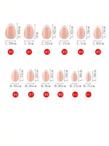 24pcs French Short Oval Nude Color Artificial Nails, Simple Nail Art Supplies - Multicolor - View 6
